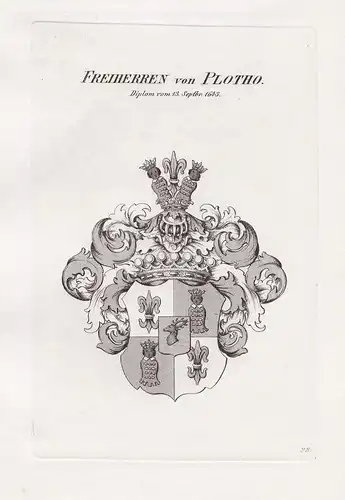 Freiherren von Plotho. - Plotho Wappen Adel coat of arms Heraldik heraldry