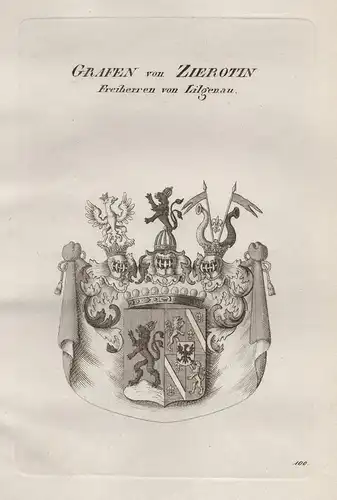 Grafen von Zierotin. Freiherren von Lilgenau. - Zierotin von Lilgenau Zerotein ze erotína erotínové Wappen A