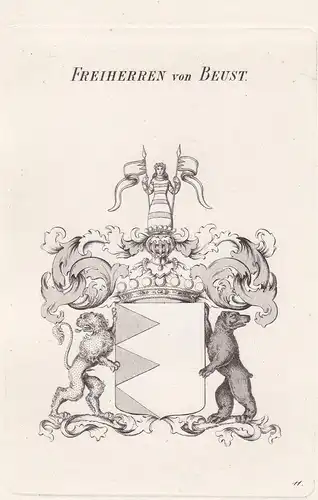 Freiherren von Beust. - Beust Wappen coat of arms Heraldik heraldry