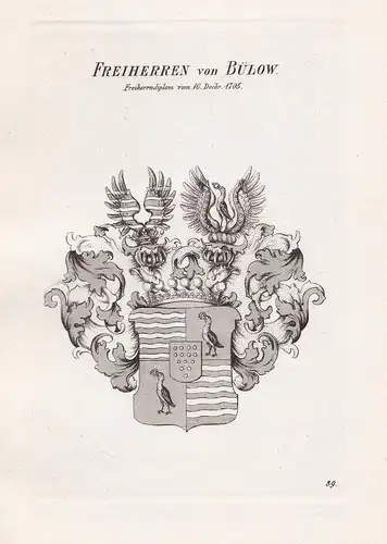 Freiherren von Bülow. - Bülow Wappen coat of arms Heraldik heraldry
