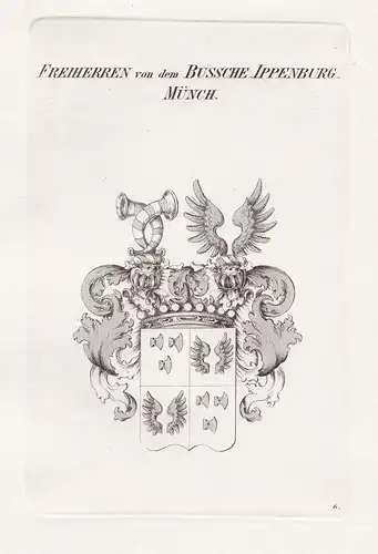 Freiherren von dem Bussche-Ippenburg-Münch. - Bussche-Ippenburg-Münch Wappen Adel coat of arms Heraldik herald