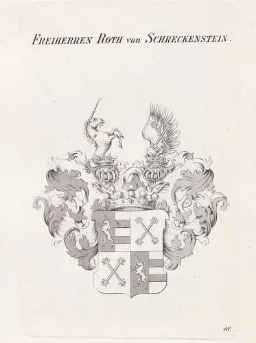 Freiherren Roth von Schreckenstein. - Roth Rot von Schreckenstein Wappen coat of arms Heraldik heraldry