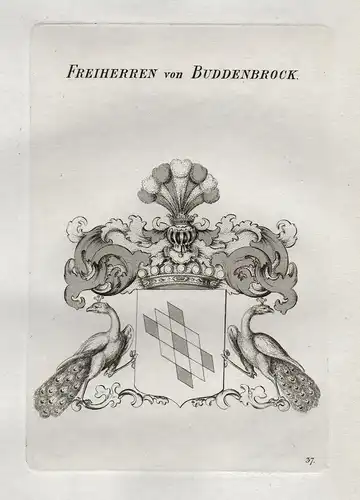 Freiherren von Buddenbrock. - Buddenbrock Wappen Adel coat of arms Heraldik heraldry