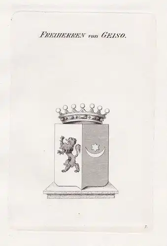 Freiherren von Geiso. - Geiso Wappen Adel coat of arms Heraldik heraldry