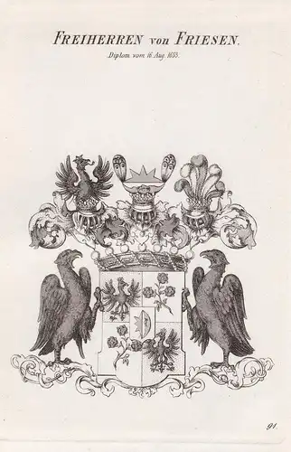 Freiherren von Friesen. - Friesen Wappen coat of arms Heraldik heraldry