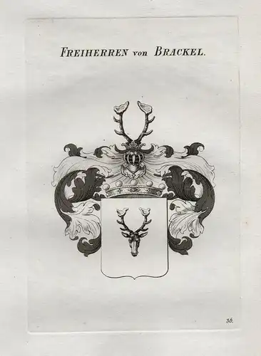 Freiherren von Brackel. - Brackel Wappen Adel coat of arms Heraldik heraldry