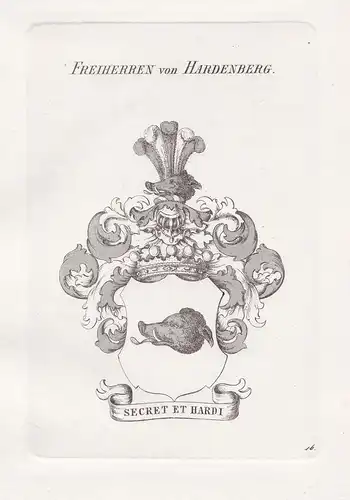 Freiherren von Hardenberg. - Hardenberg Wappen Adel coat of arms Heraldik heraldry