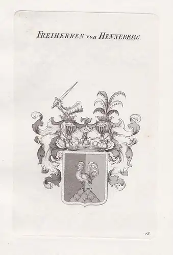 Freiherren von Henneberg. - Henneberg Wappen Adel coat of arms Heraldik heraldry