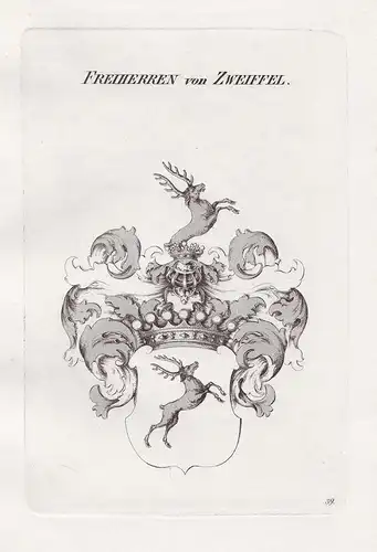 Freiherren von Zweiffel. - Zweiffel Zweifel Zwyffel Zwyvel Wappen Adel coat of arms Heraldik heraldry
