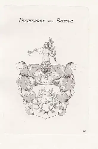 Freiherren von Fritsch. - Fritsch Wappen coat of arms Heraldik heraldry