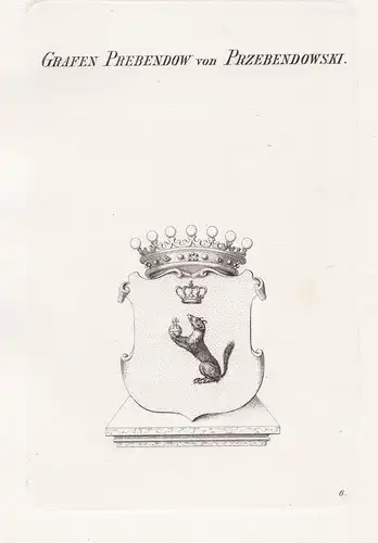 Grafen Prebendow von Przebendowski. - Prebendow Prebentow Przebendowski Polen Polska Poland Wappen coat of arm