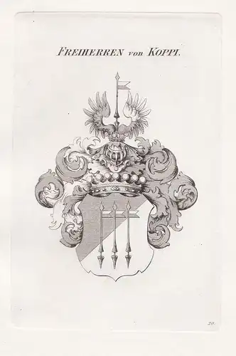 Freiherren von Koppi. - Koppi Wappen Adel coat of arms Heraldik heraldry