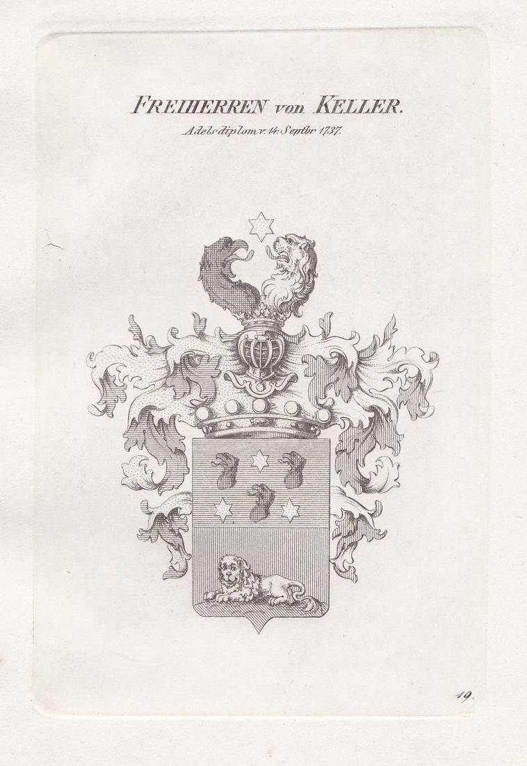 Freiherren von Keller. Keller Wappen Adel coat of arms Heraldik