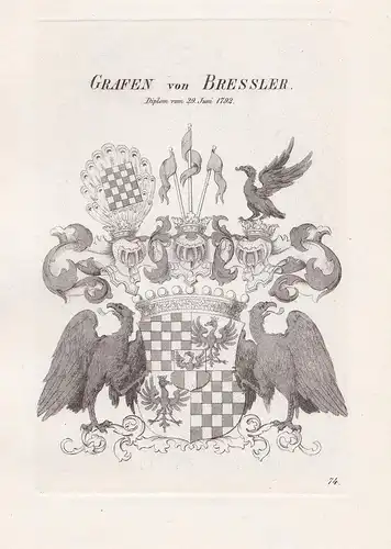 Grafen von Bressler. - Bressler Wappen coat of arms Heraldik heraldry