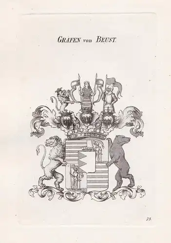Grafen von Beust. - Beust Wappen coat of arms Heraldik heraldry