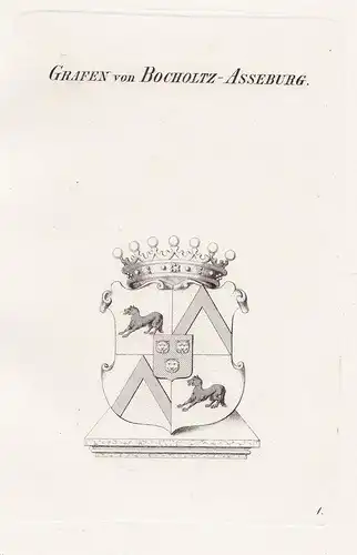Grafen von Bochholtz-Asseburg. - Bocholtz Bucholtz Asseburg Wappen coat of arms Heraldik heraldry