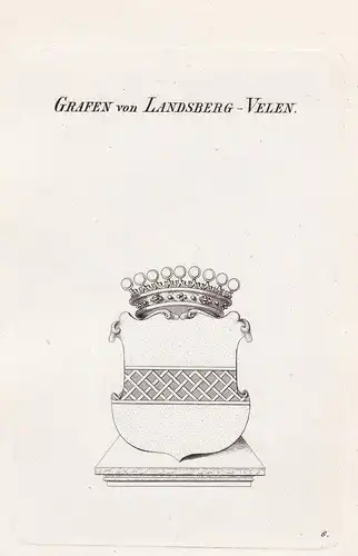 Grafen von Landsberg-Velen. - Landsberg-Velen Wappen coat of arms Heraldik heraldry