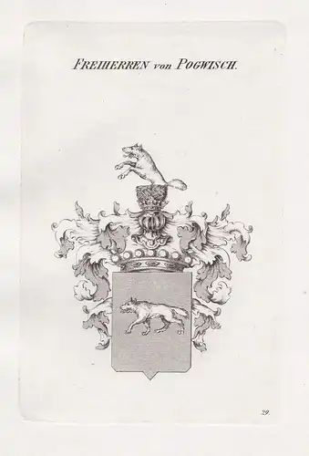 Freiherren von Pogwisch. -  Pogwisch Wappen Adel coat of arms Heraldik heraldry