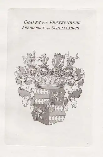 Grafen von Frankenberg Freiherren von Schellendorf. - Frankenberg Schellendorf Wappen Adel coat of arms Herald