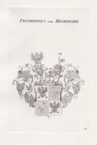 Freiherren von Meerheimb. - Meerheimb Wappen Adel coat of arms Heraldik heraldry