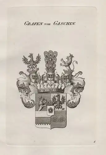 Grafen von Gaschin. - Gaschin Gaszynski Gaina Wappen coat of arms Heraldik heraldry