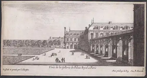 Veue de la Gallerie du Palais Royal a Paris. - Paris Palais-Royal jardin