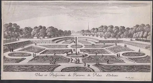 Veue et perspective du Parterre du Palais d'Orleans - Paris Palais du Luxembourg jardin