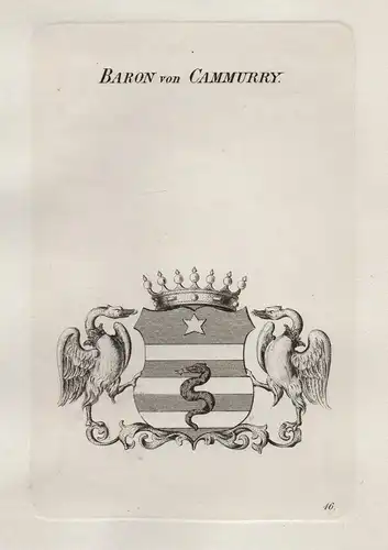 Baron von Cammurry. - Cammurry Wappen coat of arms Heraldik heraldry