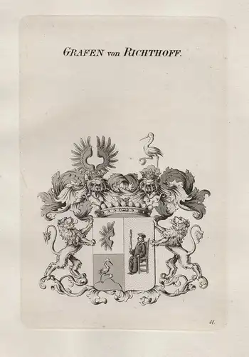 Grafen von Richthoff. - Richthoff Wappen coat of arms Heraldik heraldry