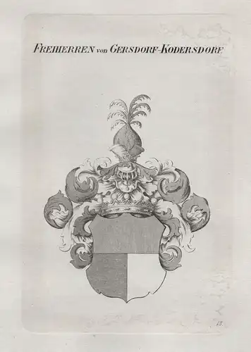Freiherren von Gersdorf-Kodersdorf - Gersdorff Gersdorf Kodersdorf Wappen coat of arms Heraldik heraldry