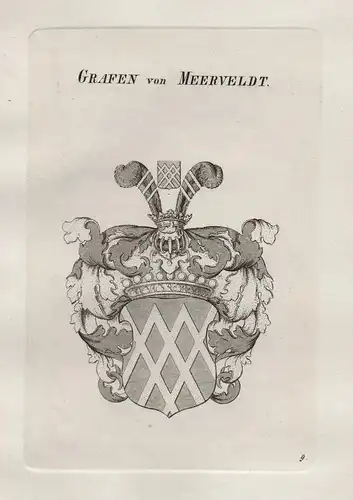 Grafen von Meerveldt. - Merveldt Meerveldt Merfeld Wappen coat of arms Heraldik heraldry