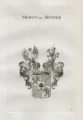 Grafen von Heister. - Heister Wappen Adel coat of arms Heraldik heraldry