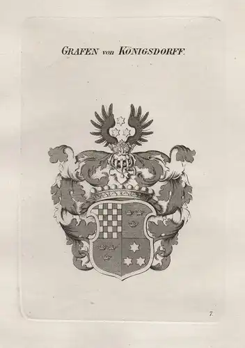 Grafen von Königsdorff. - Königsdorff Wappen coat of arms Heraldik heraldry