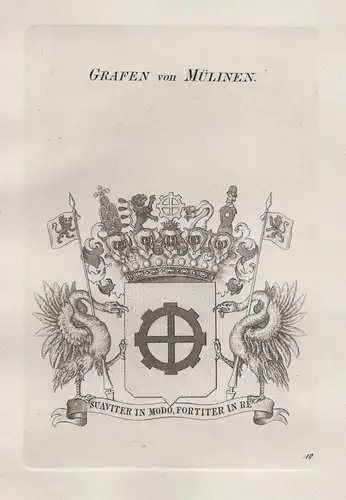 Grafen von Mülinen. - Mülinen Wappen coat of arms Heraldik heraldry