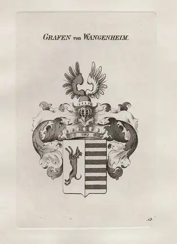 Grafen von Wagenheim. - Wangenheim Wappen coat of arms Heraldik heraldry