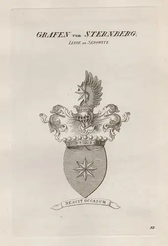 Grafen von Sternberg. Linie von Serowitz. - Sternberg von Serowitz Wappen coat of arms Heraldik heraldry