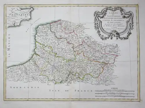 Carte des Gouvernements de Flandre Francoise, d'Artois, de Picardie et du Boulenois. - Flandre Artois Picardie