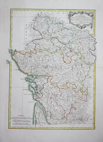 Carte des Gouvernements de D'Anjou et du Saumurois, de la Touraine... - Anjou Saumurois Touraine Poitou Aunis