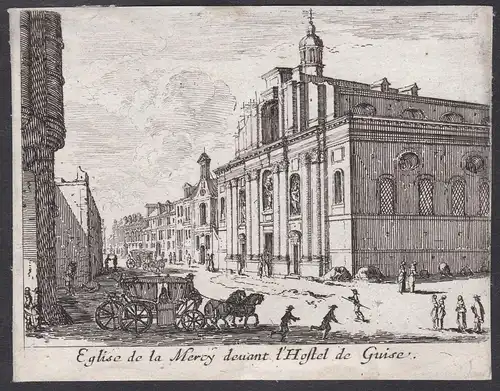 Eglise de la Mercy devant l'Hostel de Guise... - Paris Couvent de la Merci eglise