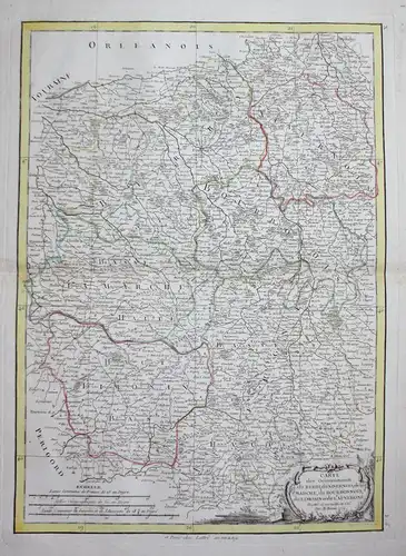 Carte des Gouvernements du Berri, du Nivernois, de la Marche, du Bourbonnois, du Limosin et de L'Auvergne. - B