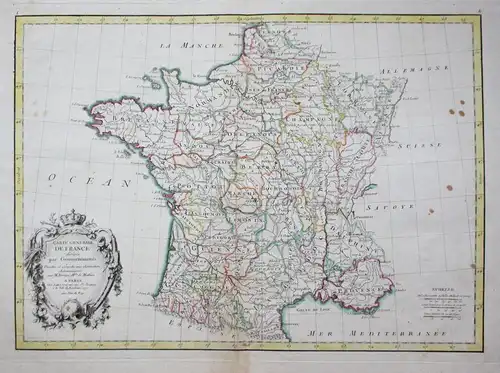 Carte Generale de France divisee par Gouvernements. - France Frankreich