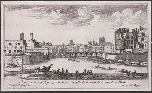 Veue du Pont St. Landry, estant veu du coste... - Paris Pont Saint-Louis Ile de la Cité Notre-Dame