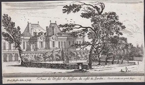 Veue de l'Hostel de Soissons, du costé du Jardin. - Paris Hotel de Soissons Reine Halles