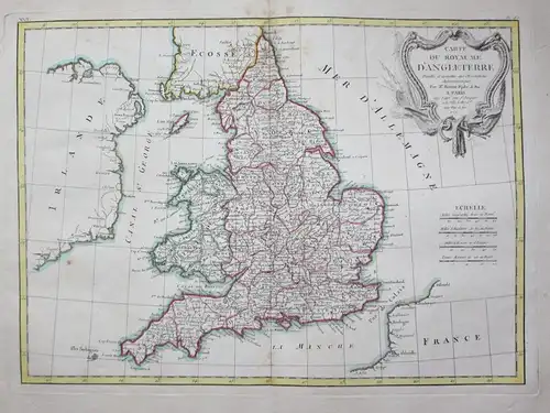 Carte du Royaume D'Angleterre. - England Wales Great Britain Großbritannien
