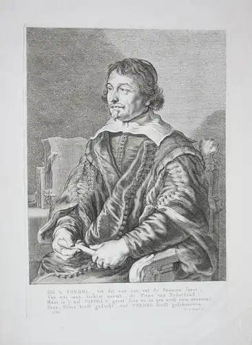 Dit's Vondel, tot dit uur van wat... - Joost van den Vondel (1587-1679) Dutch poet playwright Köln Amsterdam P