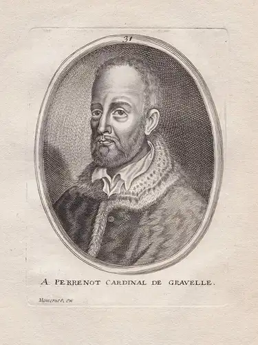 A. Perrenot Cardinal de Gravelle - Antoine Perrenot de Granvelle (1517-1586) Cardinal Burgundy La Baume Saint