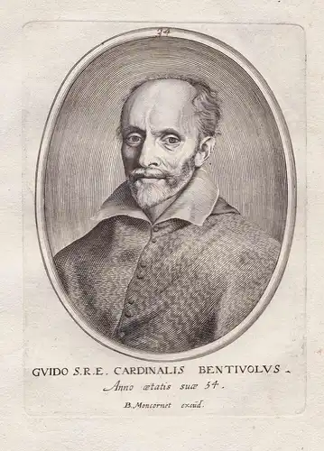 Guido S.R.E. Cardinalis Bentivolus - Guido Bentivoglio (1579-1644) Cardinal politician historian Terrara Roma