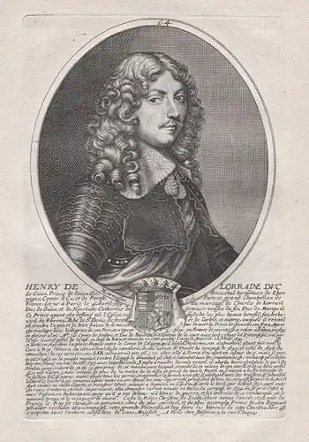 Henry de Lorraine... - Henri II de Lorrain Guise (1614-1664) archbishop Reims Joinville Eu Portrait