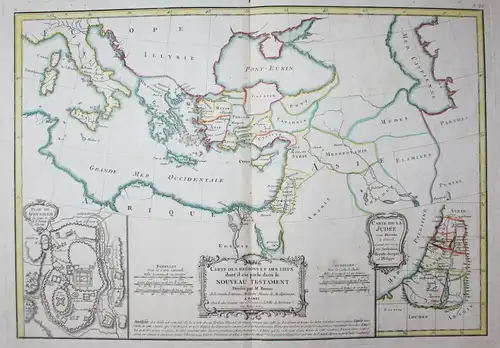 Carte des Regions et des Lieux dont il est parle dans le Nouveau Testament. - Orient Asia Israel Jerusalem Hol