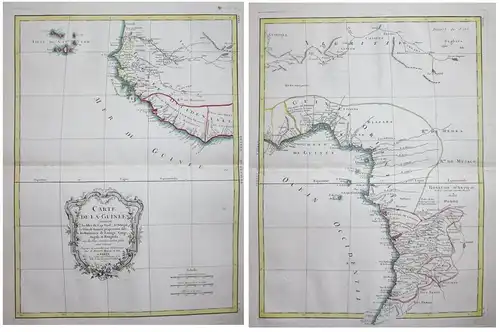 Carte de la Guinne contenant les Ifles du Cap Verd, le Senegal, la Cote de Guinee proprement dite, les Royaume